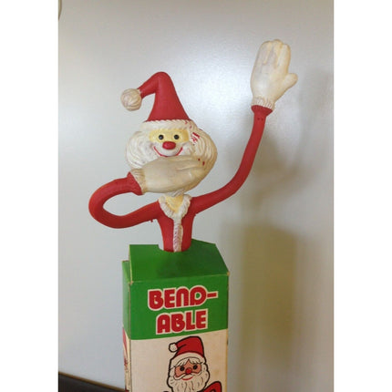 Vintage Fun World Bendable Santa Figure No. 7051 – Hong Kong, Original Box