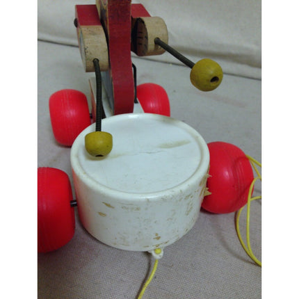Vintage 1960’s Fisher Price Drummer Boy Pull Toy #634 – Wood & Plastic