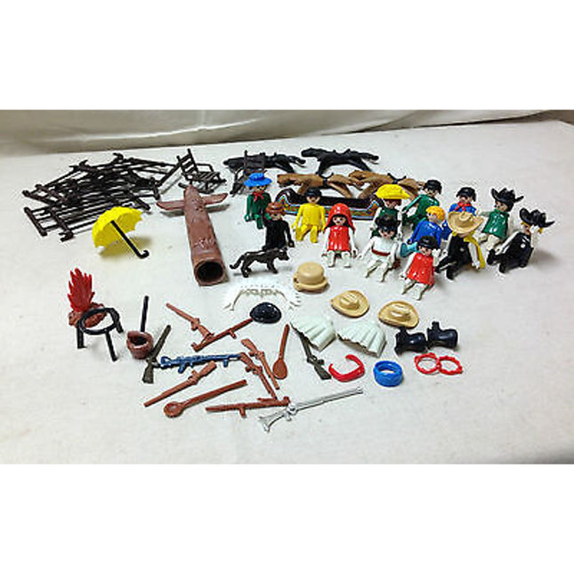 intage Geobra Playmobile Cowboys & Indians Figures – Classic Preschool Toys