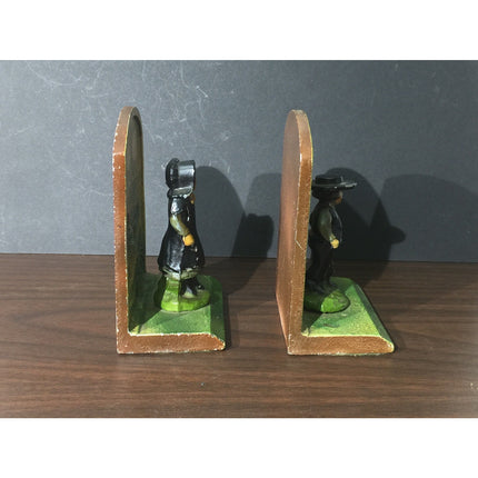 Vintage HTG John Wright Amish Cast Iron Bookends