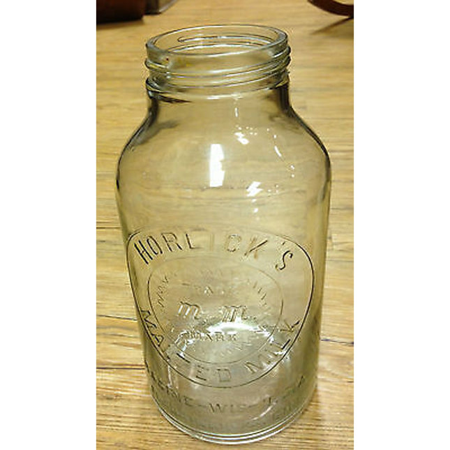 Vintage Horlick's Malted Milk Bottle – Early 1900s Glass Jar