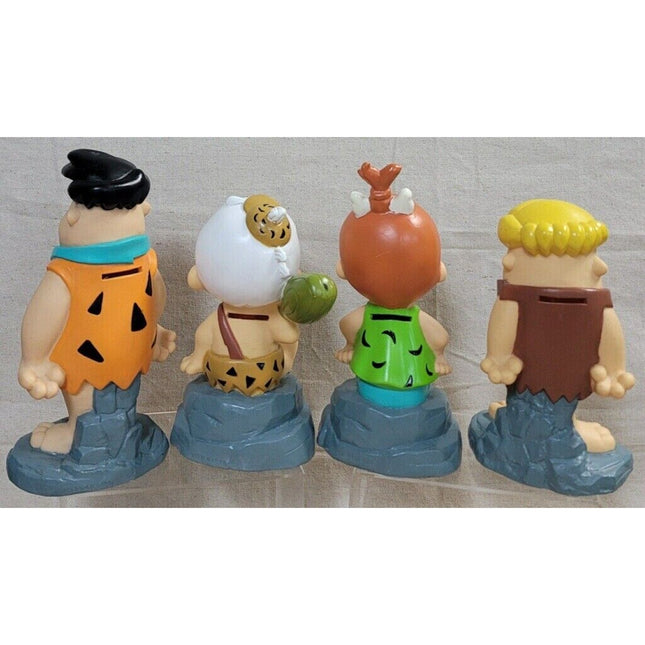 1994 Flintstones Plastic Still Banks Lot of 4 Fred Barney Pebbles Bam Bam