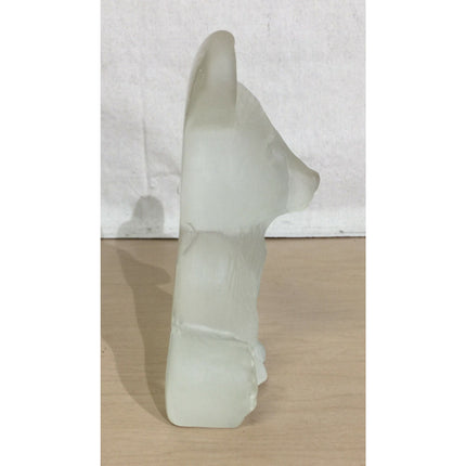 Viking Dalzell Frosted Glass Bear Figurine Handmade USA w/ Original Sticker