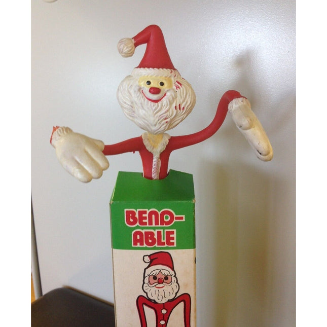 Vintage Fun World Bendable Santa Figure No. 7051 – Hong Kong, Original Box
