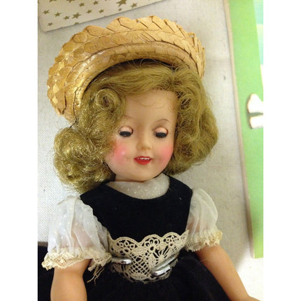 Vintage 1950s Ideal Shirley Temple ST-12 Doll 12" w/ Outfits, Purse & Book