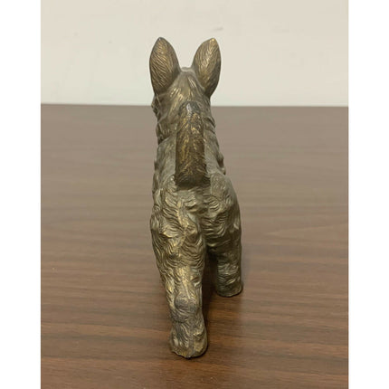 Japan Scottish Terrier Bronzed Figurine – 1940’s-50’s Metal Dog Statue