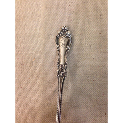 Vintage Sterling Silver Engraved Ornate Olive Spoon