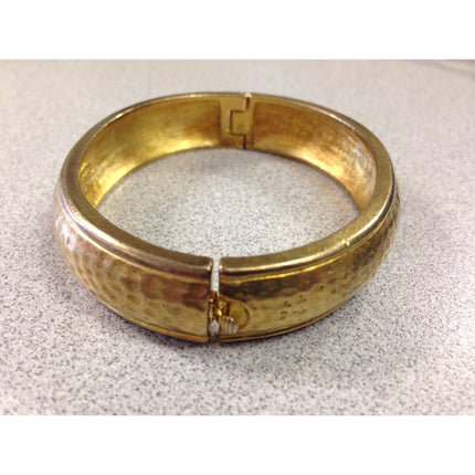 Vintage Napier Hammered Goldtone Metal Cuff Bracelet 8" Wide Fashion Jewelry