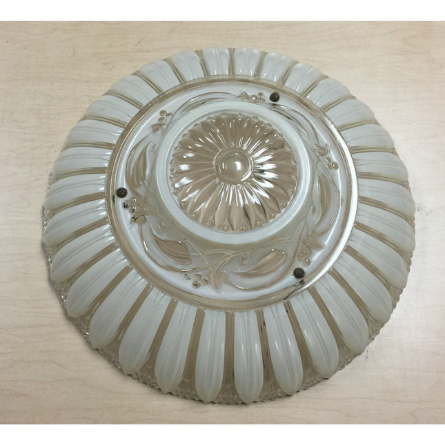 Vintage Molded Glass Ceiling Shade – Beige/Tan 15.25" Art Deco