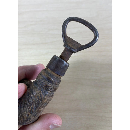 1920’s–30’s Airedale Dog Bottle Opener – Syroco Type Wood & Metal – 4 1/2"