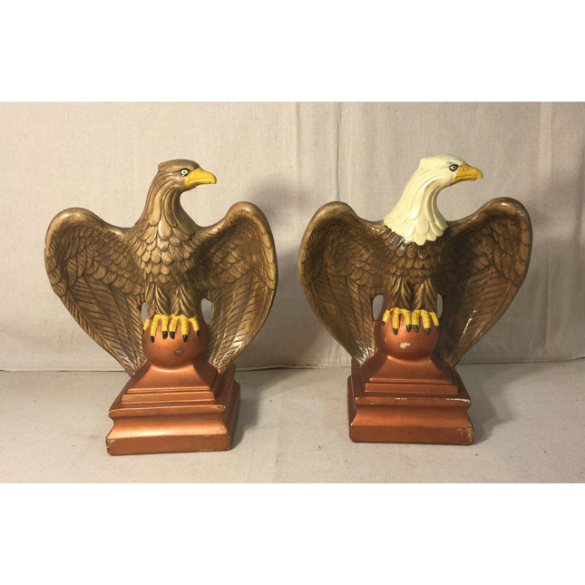 Mid-Century Atlantic Mold Eagles Plaster Chalkware Sculpture Figurine