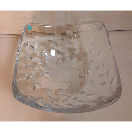 Signed Tiffany Floral Vine Glass Serving Bowl w/ Sticker – Made in Austria