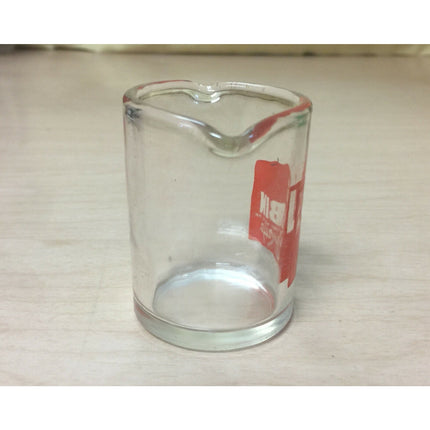 Vintage Log Cabin Syrup Clear Glass Double Spout Pancake Pour Cup Server