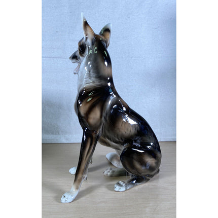 Wien Keramos Rudolf Chocholka Art Nouveau German Shepherd Alsatian Dog Figurine