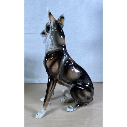 Wien Keramos Rudolf Chocholka Art Nouveau German Shepherd Alsatian Dog Figurine