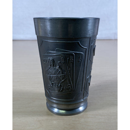 Vogel 95% Pewter Playing Cards Tumbler Collectible Vintage