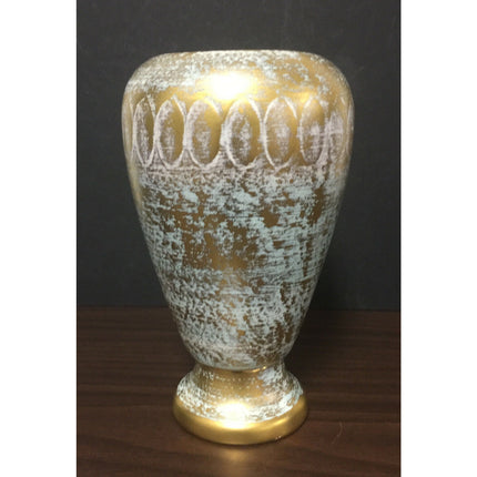 Stangl Pottery #5022 Vase Gold & Turquoise Mid-Century Vintage
