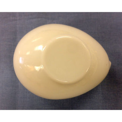 Vintage Handblown Glass Easter Egg Handpainted White w/ Gold Lettering on Base