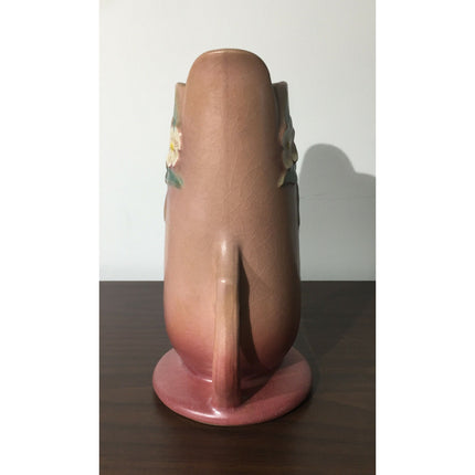 Vintage Roseville Pottery Mock Orange Vase #982-8 White Rose