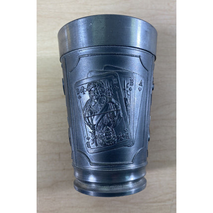 Vintage Vogel 95% Pewter Playing Cards Tumbler – Collectible Cup
