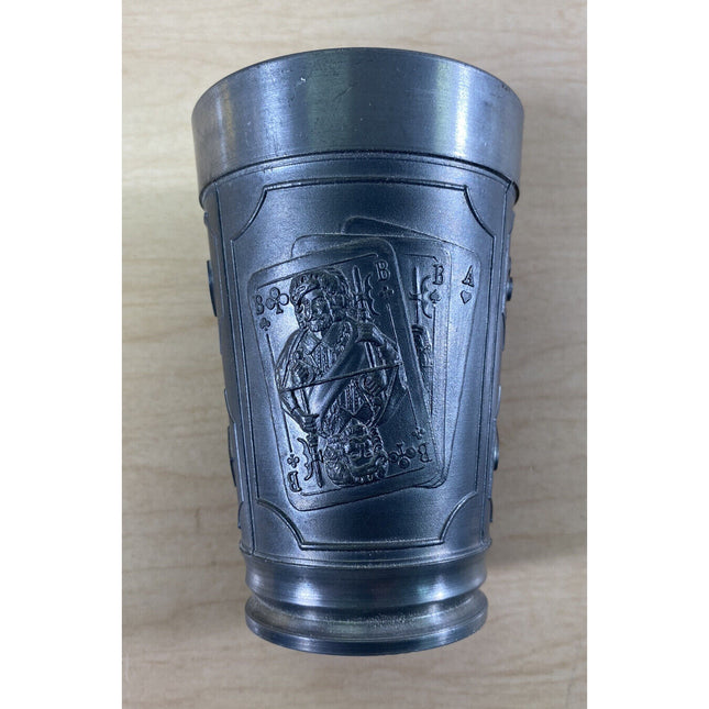 Vintage Vogel 95% Pewter Playing Cards Tumbler – Collectible Cup