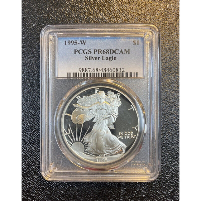 1995-W American Silver Eagle $1 PCGS PR68 DCAM – Key Date Proof Coin