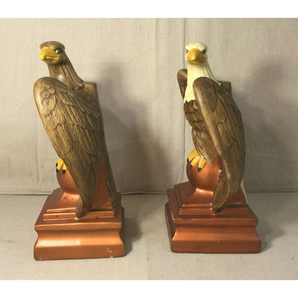 Mid Century Atlantic Mold Eagles Plaster Chalkware Sculpture Figurine 11.75"