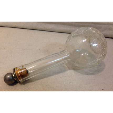 Vintage 1930s Lucien Lelong Crackled Glass Perfume Bottle