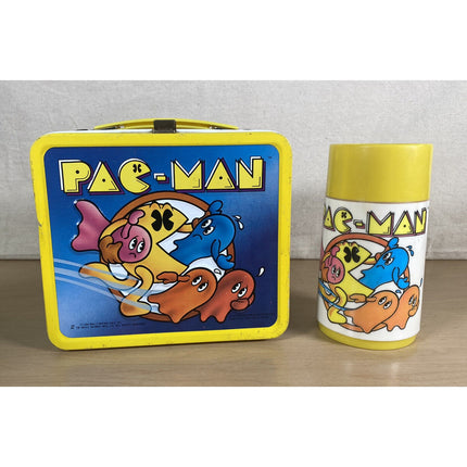 Vintage 1980 Bally Pac-Man Lunchbox with Thermos Complete