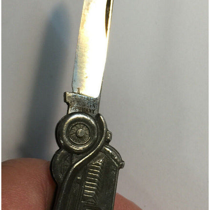 D Peres Solingen Germany 1920s Automobile Car Pocket Knife w/ Leather Pouch