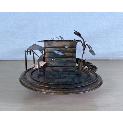 Vintage Copper Locomotive Music Box – Plays “I’ve Been Working on the Railroad”