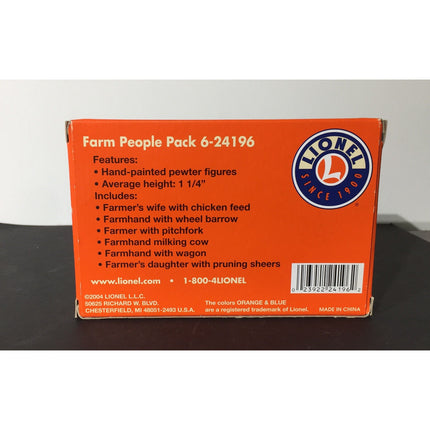 Lionel Farm People Pack #6-24196 NIB 6 Hand-Painted Pewter Figures