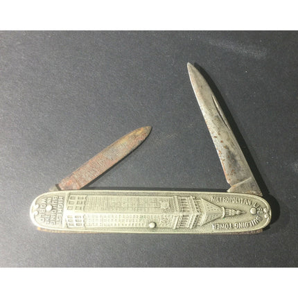 Vintage Metropolitan Life Insurance Pocket Knife A. Kastor & Bros. Silver Finish