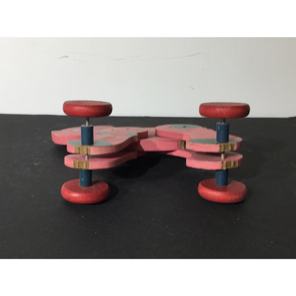 Vintage 1920s–30s Wooden Toy Dog on Wheels – Early Pull Toy
