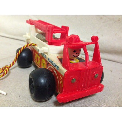 Vintage 1960’s Fisher Price Fire Engine Pull Toy #720 – Wood & Plastic