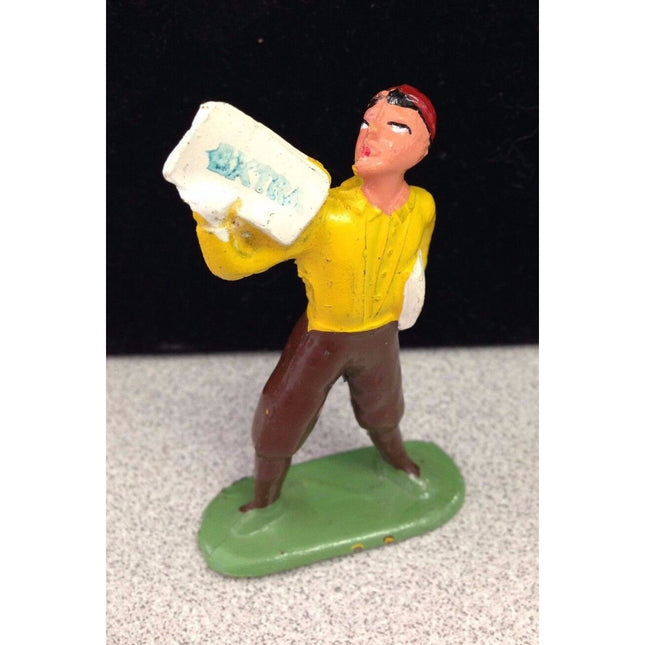 Vintage Barclay Lead Figurine Newsboy 2 3/4" Tall