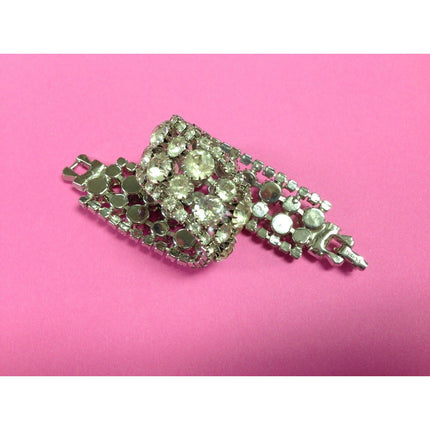 Vintage Weiss Rhinestone Bracelet – 4 Row Silvertone — Signed!