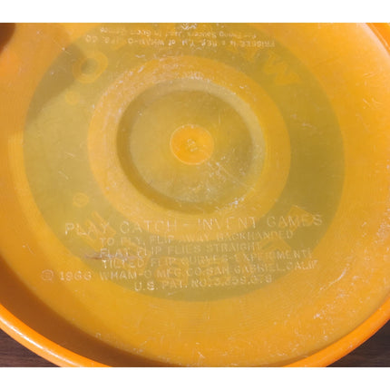 Vintage 1966 Wham-O Frisbee – Orange & Yellow Plastic Flying Disc