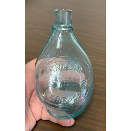 Antique Windsor Glass Turtle Baby Bottle – Circa 1900 Feeder Nurser