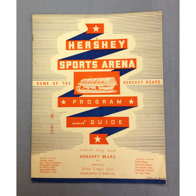 1948-49 Hershey Bears Program & Guide vs. New Haven Ramblers