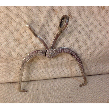 Vintage Sterling Silver Ice Tongs – Ornate Etched Design, 12.75g