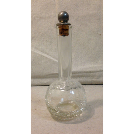 Vintage 1930s Lucien Lelong Crackled Glass Perfume Bottle