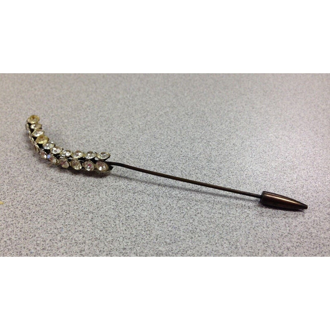 Vintage Victorian Style Hat Pin w/ 30 Rhinestones 5"