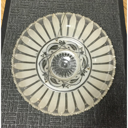 Vintage Molded Glass Ceiling Shade – Beige/Tan 15.25" Art Deco
