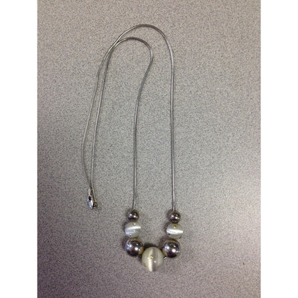 Vintage Sterling Silver & Glass Bead Necklace