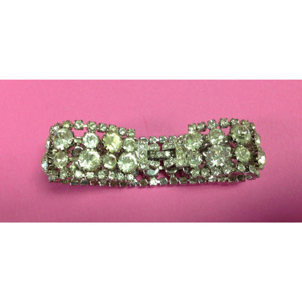 Vintage Weiss Rhinestone Bracelet – 4 Row Silvertone — Signed!