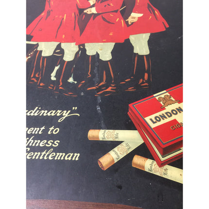 Early 1900s London Life Cigarettes Tin Advertising Sign – Extremely Rare Version