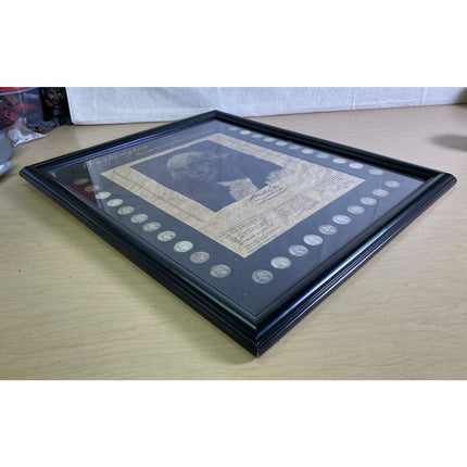 Washington State Quarter Dollar Collection – 32 Silver Coins in Framed Display