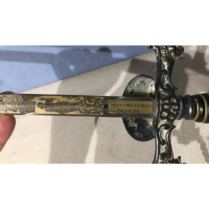 Vintage Knights of Pythias Fraternal Sword Horstmann, Philadelphia (Circa 1900)