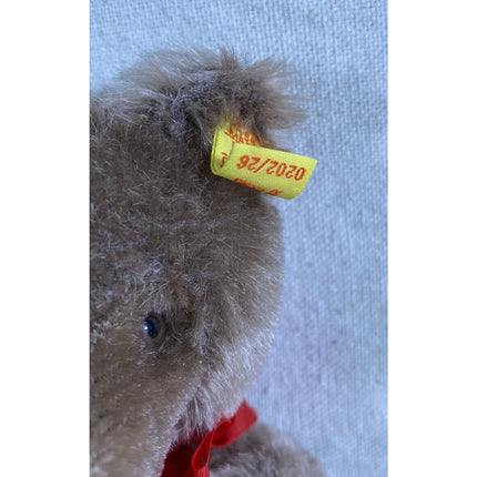 Steiff #0202/26 Original Teddy Bear – 8" Plush with Bow, Card, Tag & Button